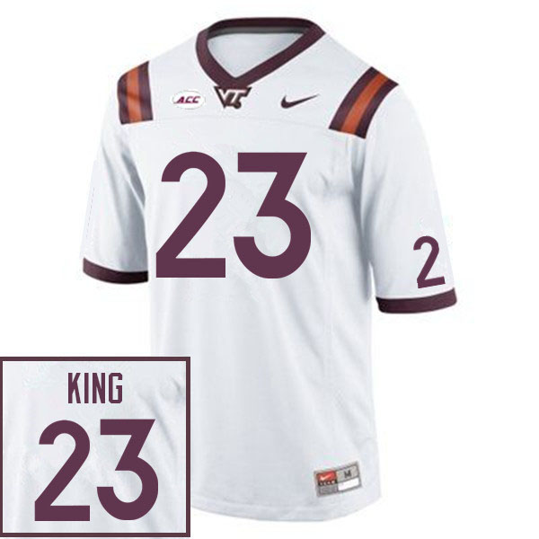 Men #23 Keshawn King Virginia Tech Hokies College Football Jerseys Sale-White - Click Image to Close